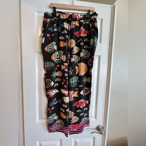 Farm Rio Anthropologie Sea Life Pull On Jogger Pants Size L